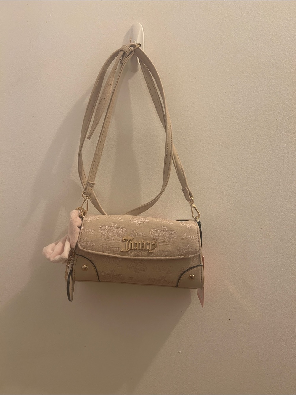 Juicy Couture Neutral Beige Crossbody with Logo Detail
